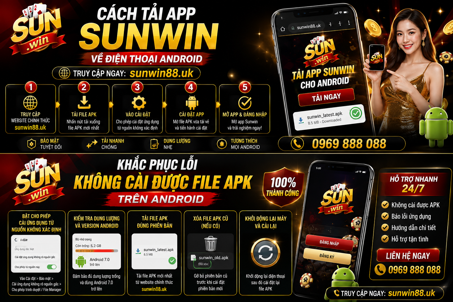 Quy trình tải và cài đặt file APK Sunwin cho Android