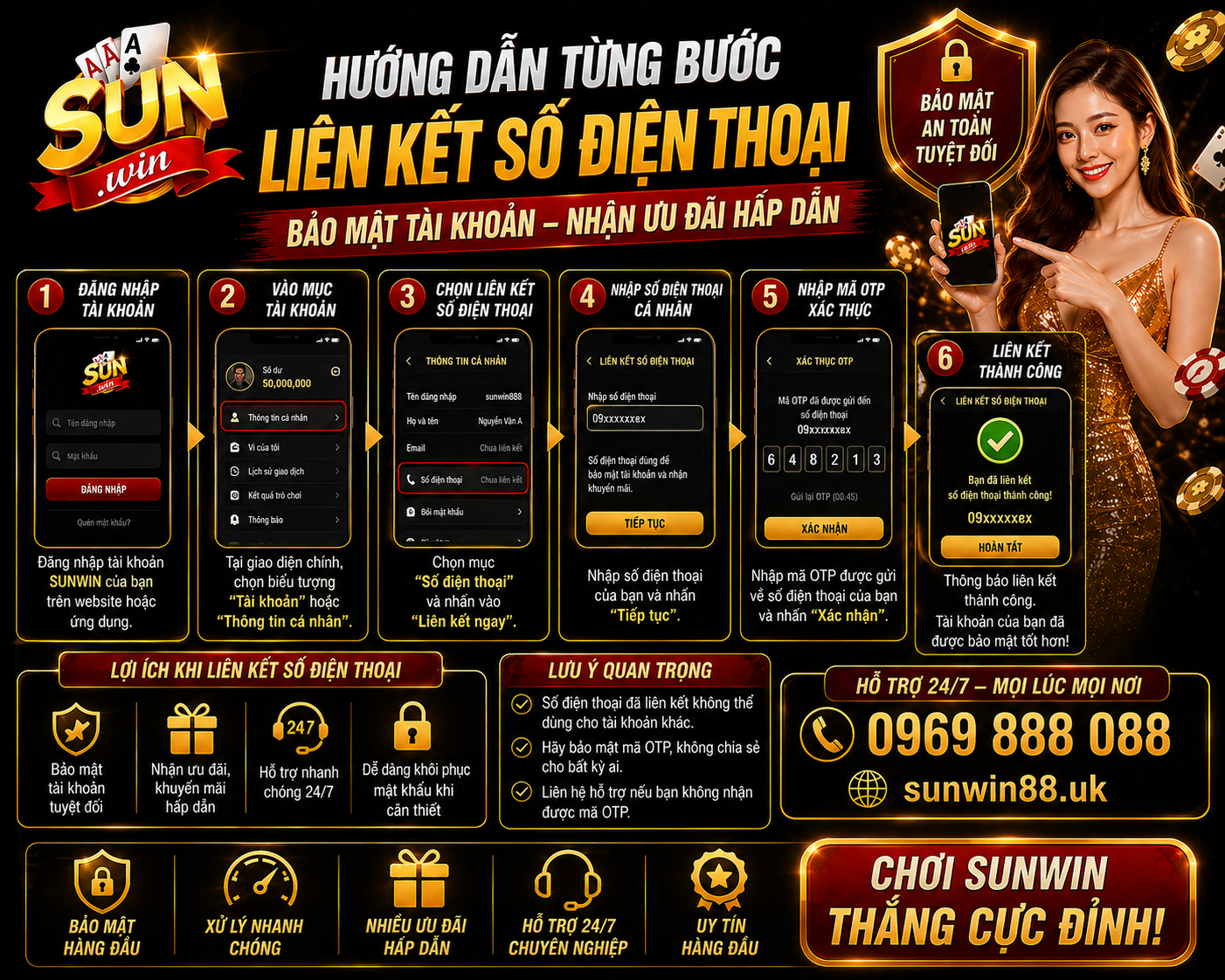 Hướng Dẫn Liên Kết SĐT & Bật Bảo Mật Telegram Sunwin 2026