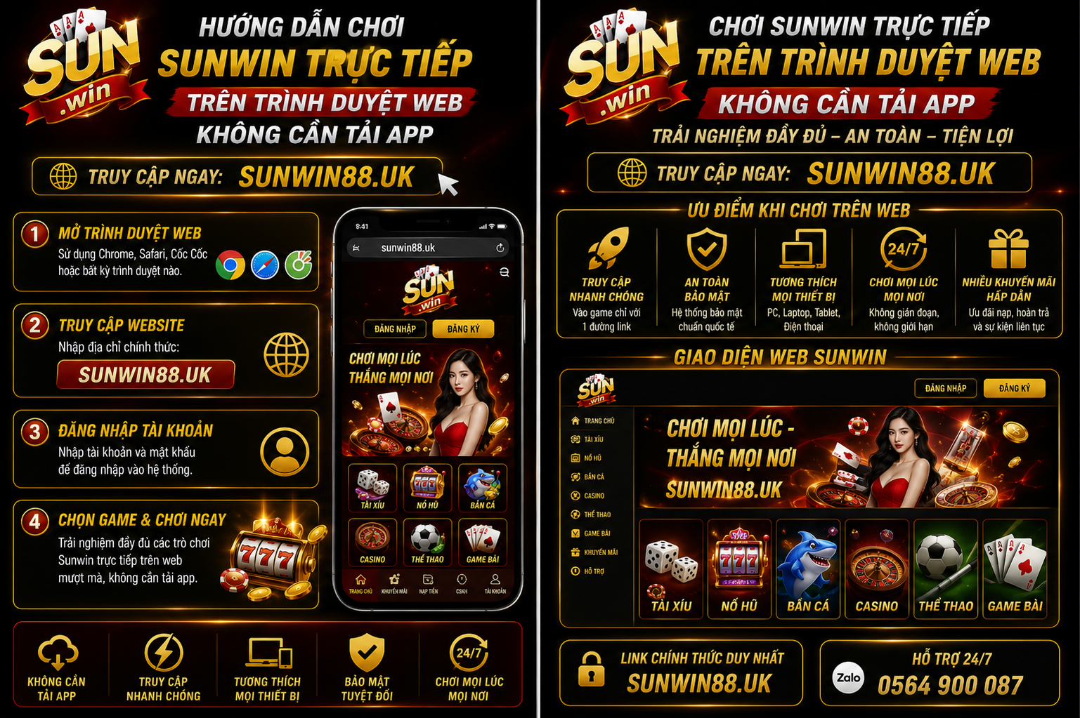 Ưu điểm khi chơi Sunwin trực tiếp trên trình duyệt web