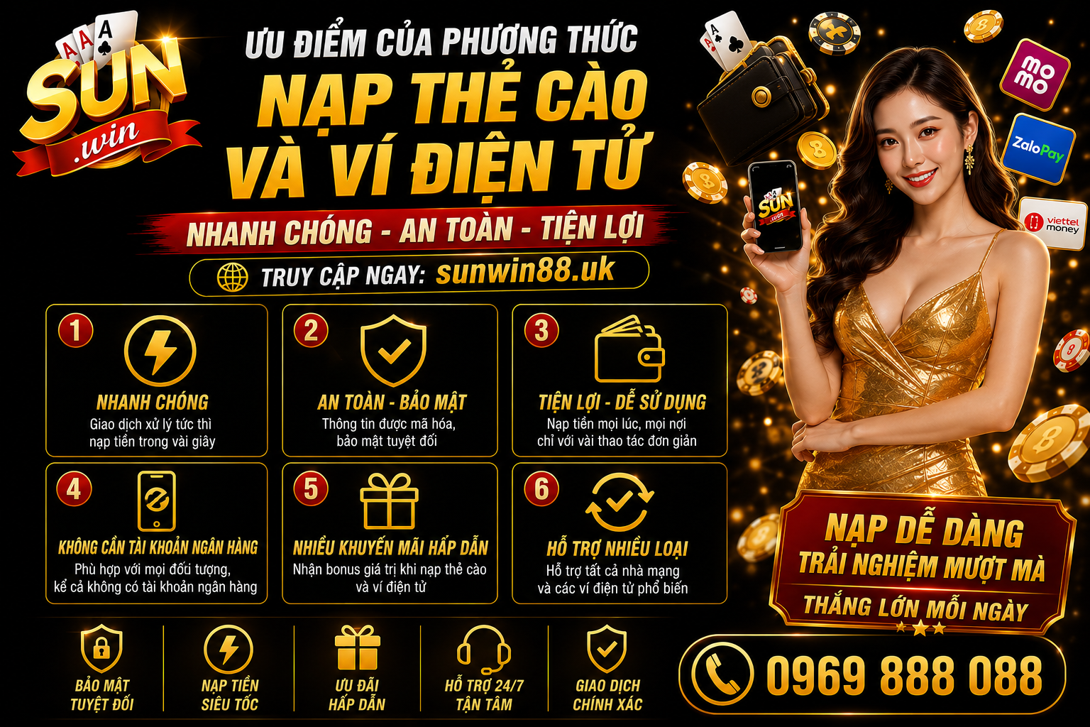 Ưu điểm của phương thức nạp thẻ cào và ví điện tử